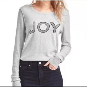 GAP JOY Holiday Extra Fine Merino Wool Light Gray Christmas Sweater Size XS